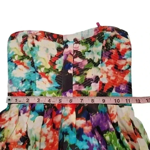 Parker Lily Secret Garden Women's 100% Silk Strapless Dress - Picture 11 of 13